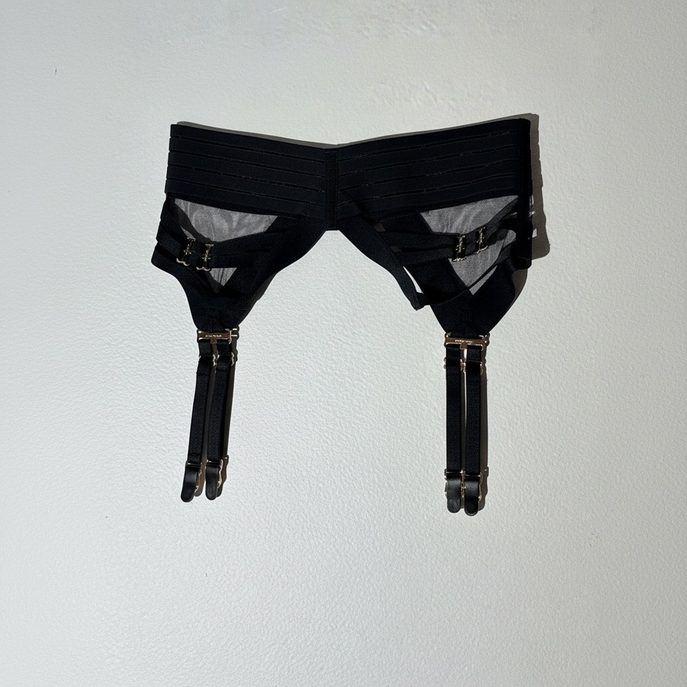 Honey Birdette Black Strappy Garter Belt Sz: xs